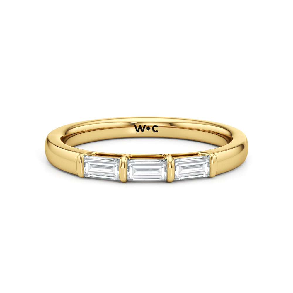 The Maeve Diamond Wedding Band with 18KT Yellow Gold Cut Diamond in 14KT Yellow Gold view 1
