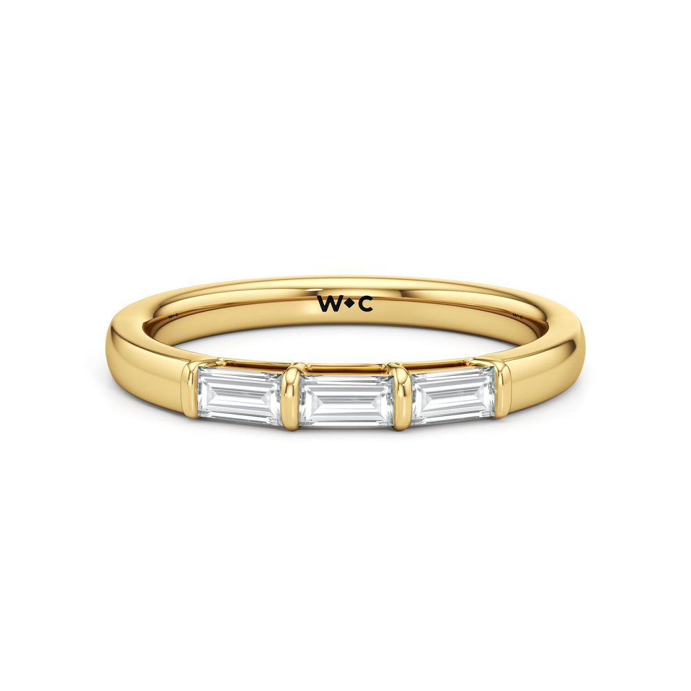 The Maeve Diamond Wedding Band with 18KT Yellow Gold Cut Diamond in 14KT Yellow Gold view 1
