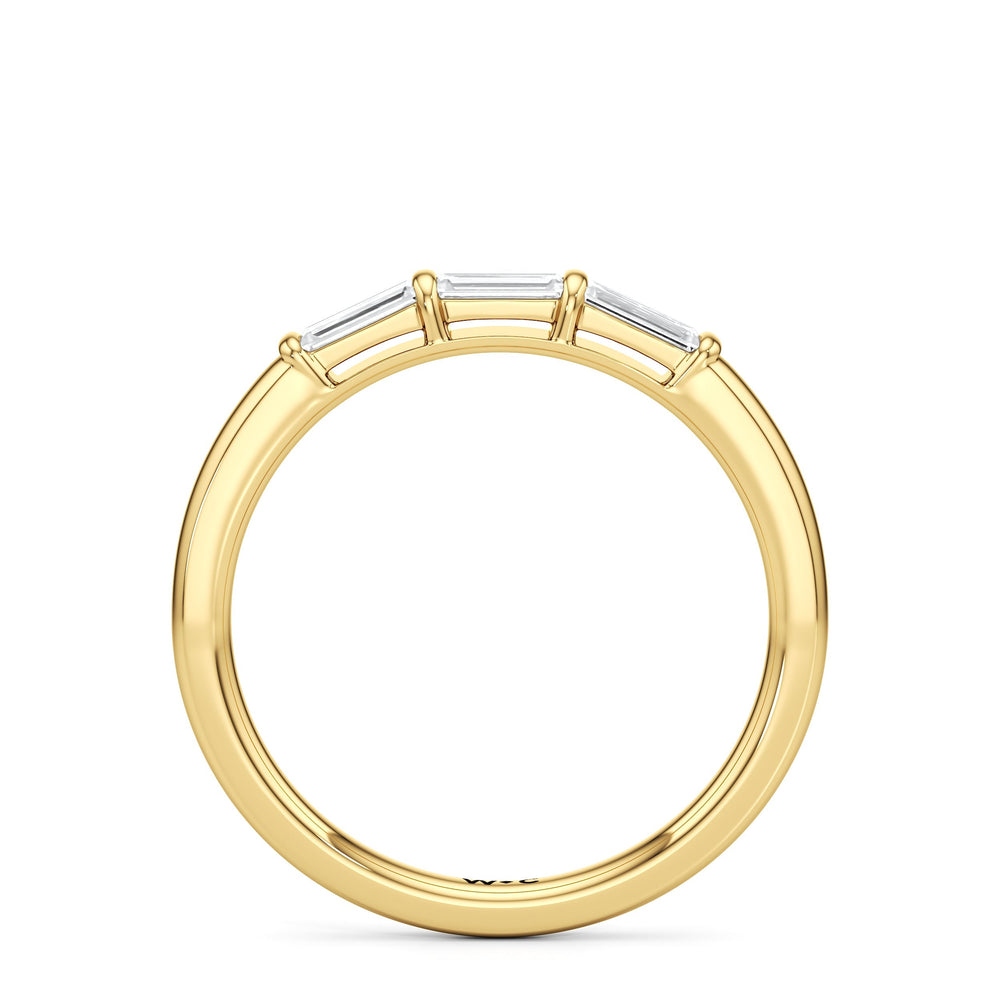 The Maeve Diamond Wedding Band with 18KT Yellow Gold Cut Diamond in 14KT Yellow Gold view 2
