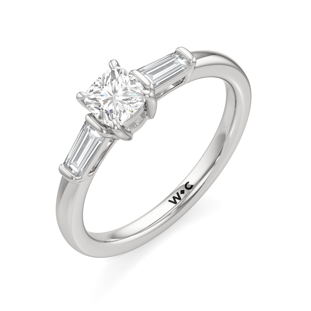 The Maeve Engagement Ring with Cushion Cut Diamond in 14KT Platinum view 3
