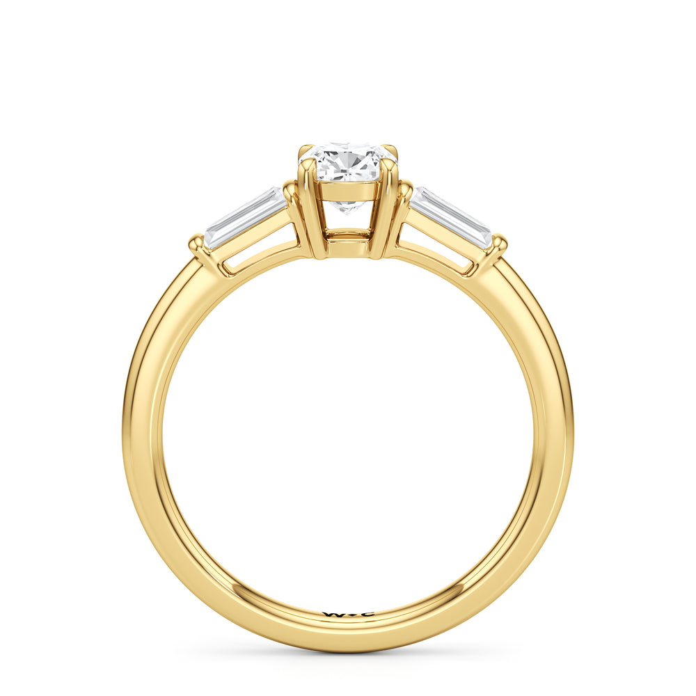 The Maeve Engagement Ring with Cushion Cut Diamond in 14KT Yellow Gold view 2
