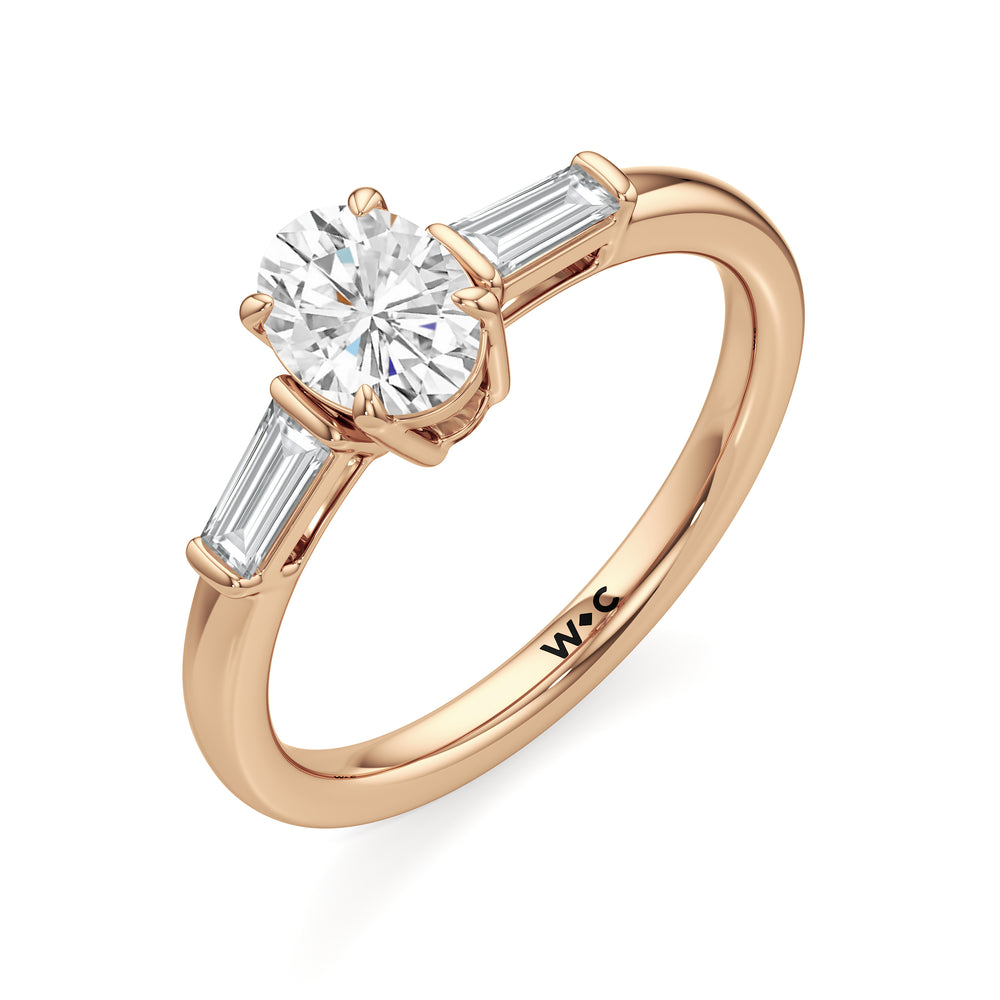 The Maeve Engagement Ring with Oval Cut Diamond in 14KT Rose Gold view 3

