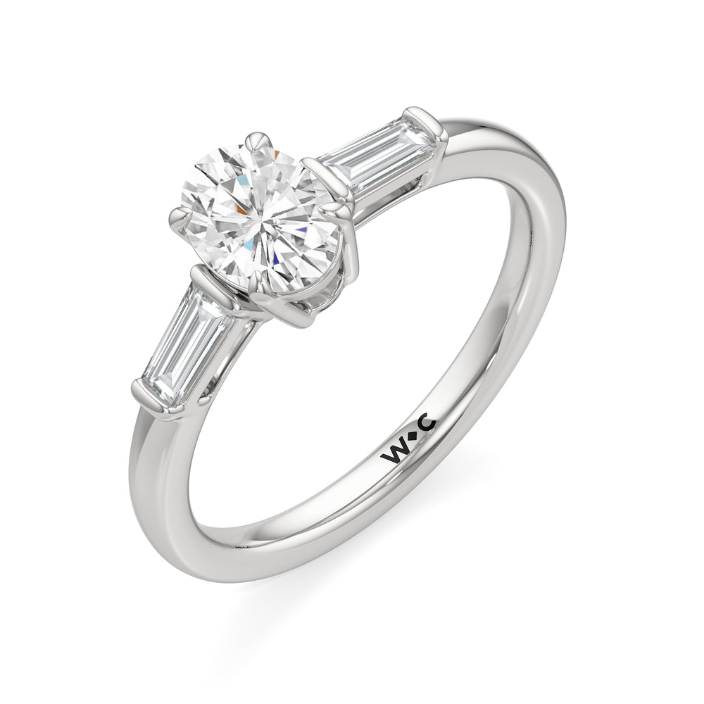 The Maeve Engagement Ring with Oval Cut Diamond in 14KT Platinum view 3
