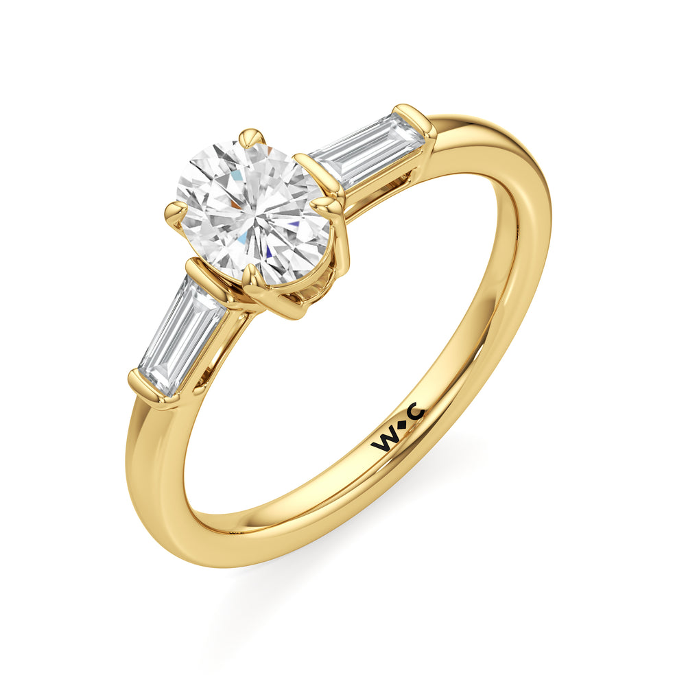 The Maeve Engagement Ring with Oval Cut Diamond in 14KT Yellow Gold view 3
