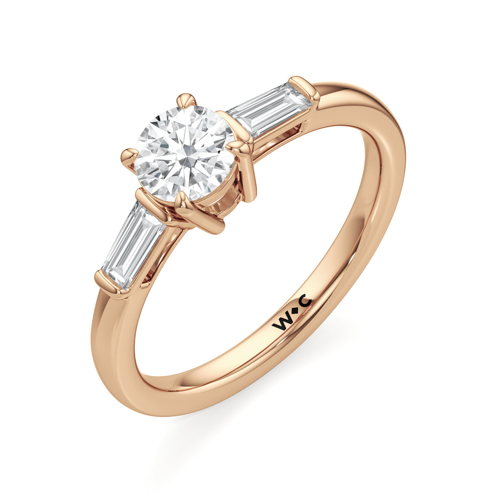 The Maeve Engagement Ring with Round Cut Diamond in 14KT Rose Gold view 3
