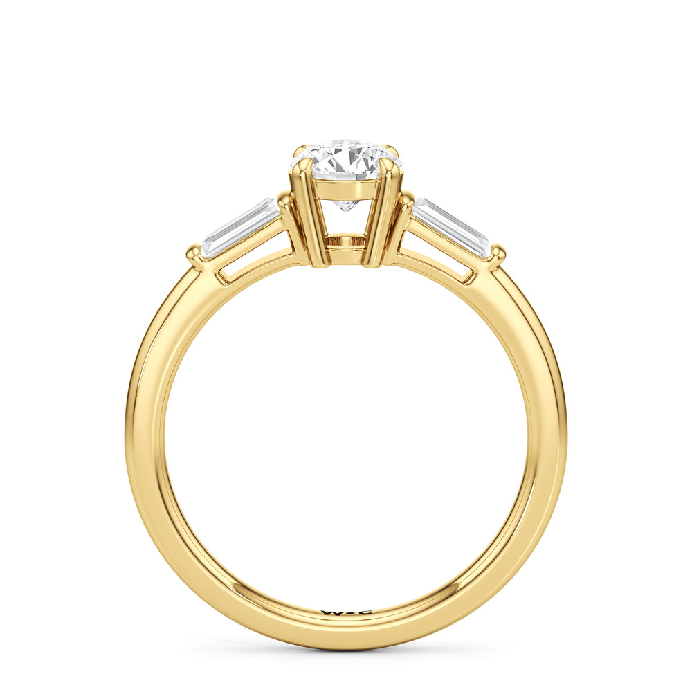 The Maeve Engagement Ring with Round Cut Diamond in 14KT Yellow Gold view 2
