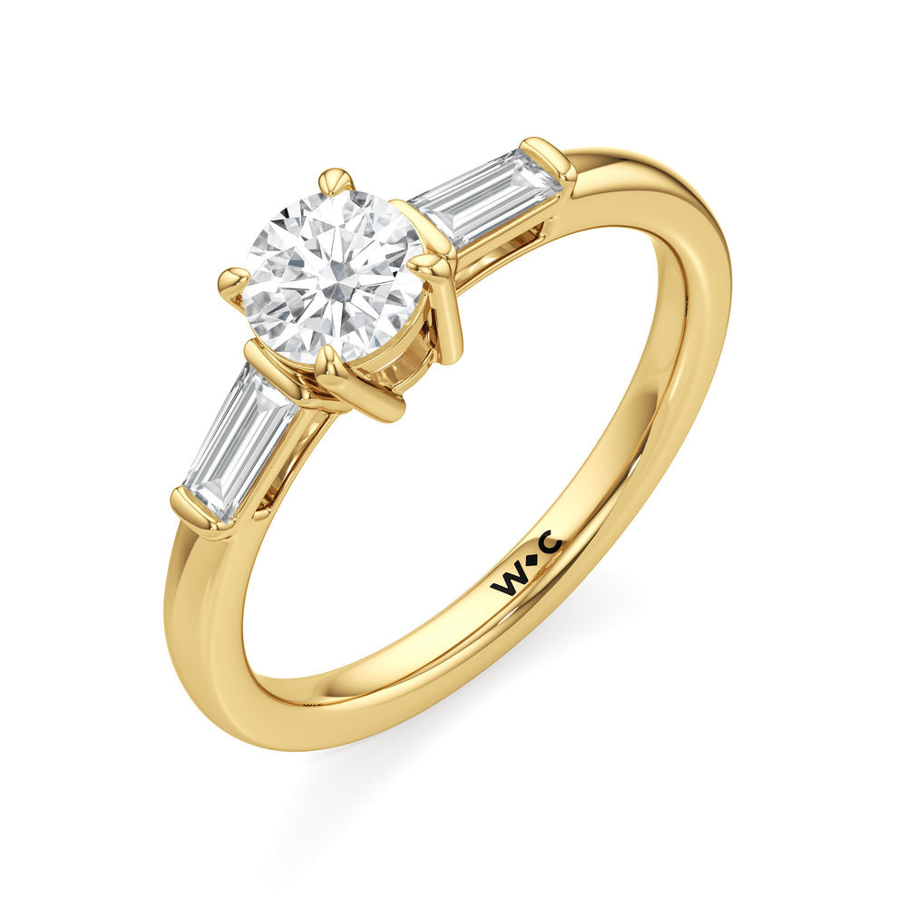 The Maeve Engagement Ring with Round Cut Diamond in 14KT Yellow Gold view 3
