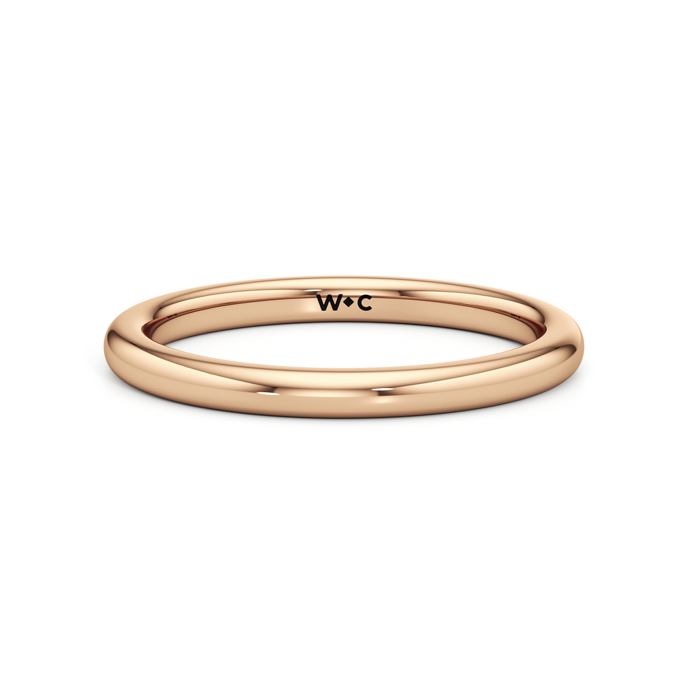 The Rowan Wedding Band with 18KT Rose Gold Cut Diamond in 14KT Rose Gold view 1
