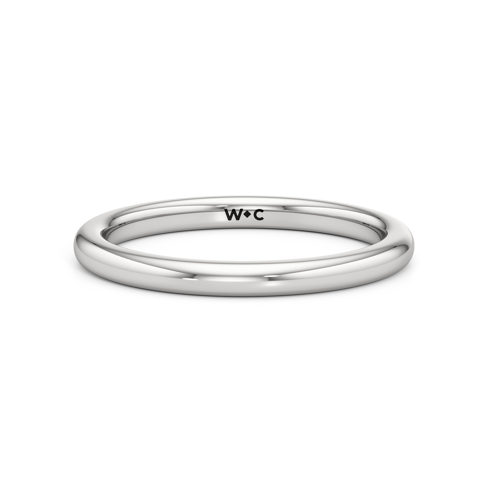 The Rowan Wedding Band with Platinum Cut Diamond in 14KT Platinum view 1
