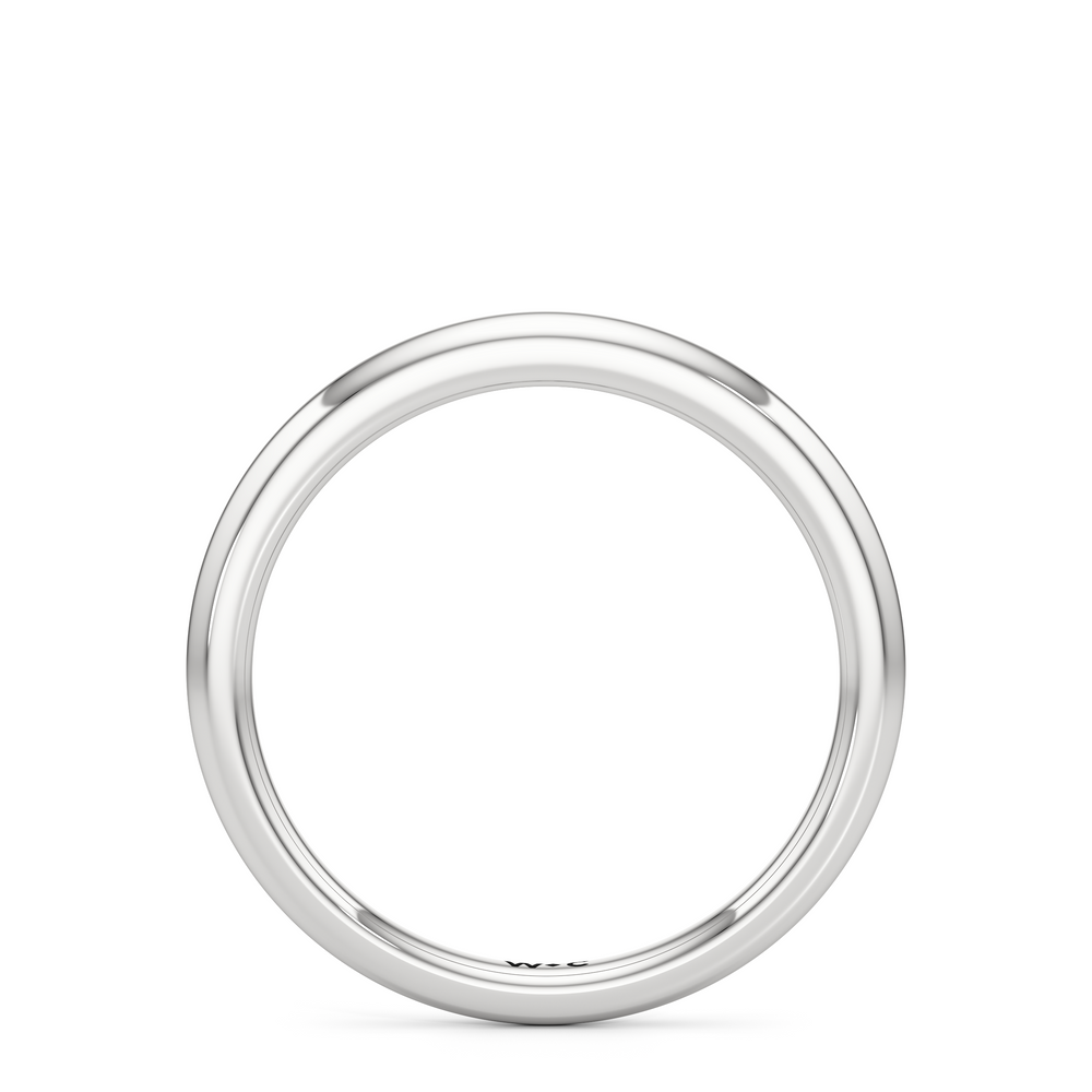 The Rowan Wedding Band with Platinum Cut Diamond in 14KT Platinum view 2
