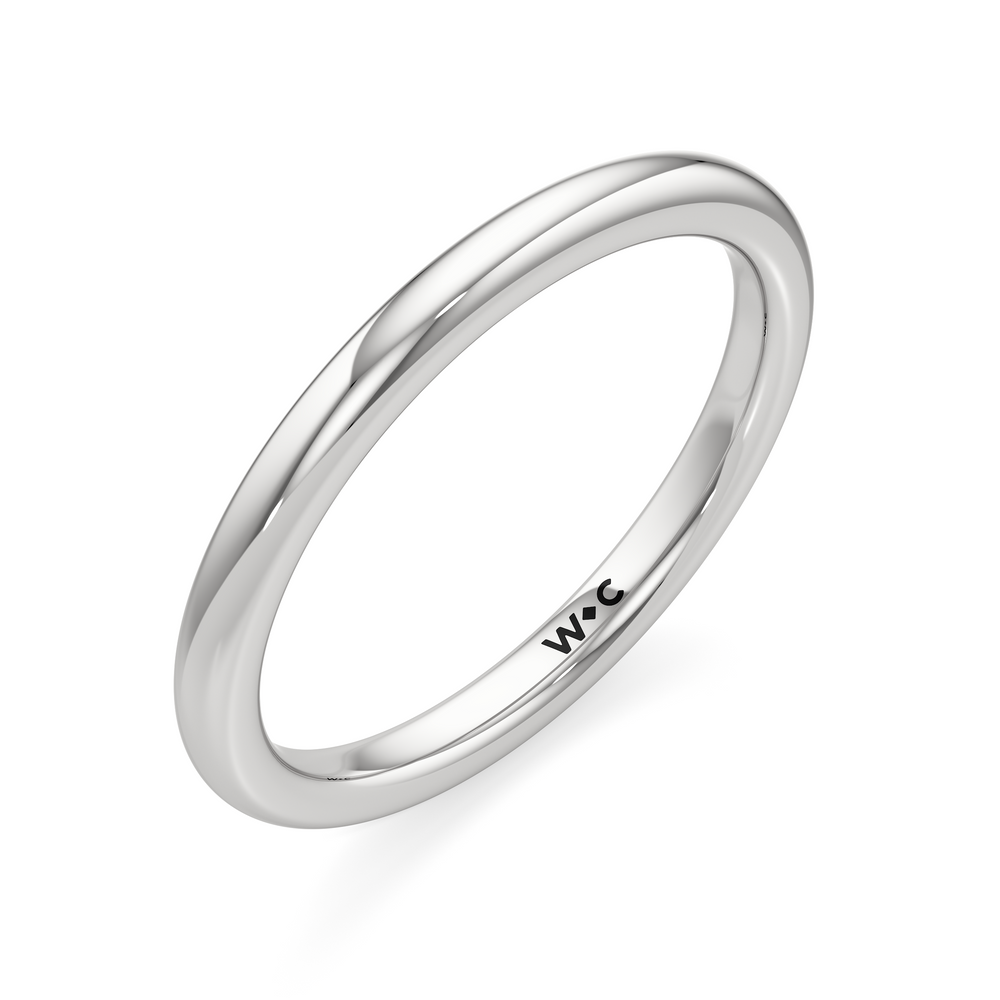 The Rowan Wedding Band with Platinum Cut Diamond in 14KT Platinum view 3
