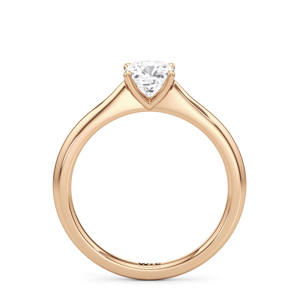 The Rowan Engagement Ring with Cushion Cut Diamond in 14KT Rose Gold view 2
