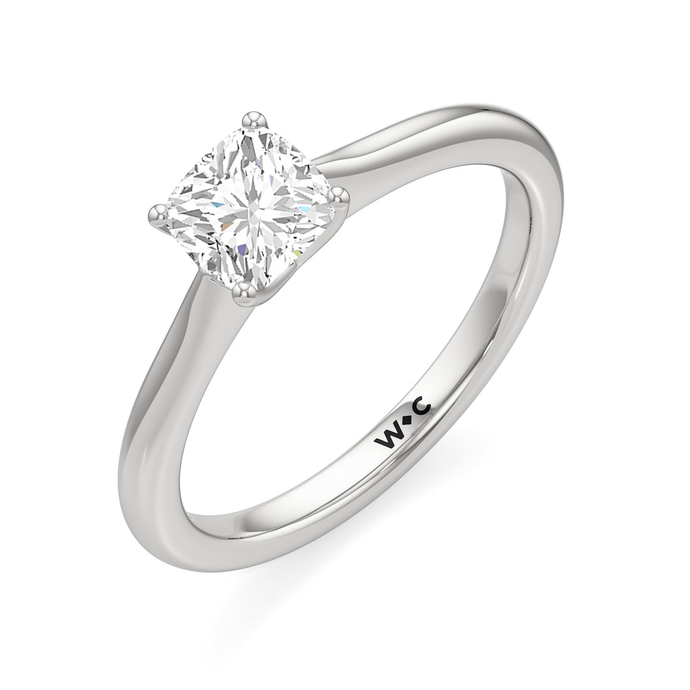 The Rowan Engagement Ring with Cushion Cut Diamond in 14KT Platinum view 3
