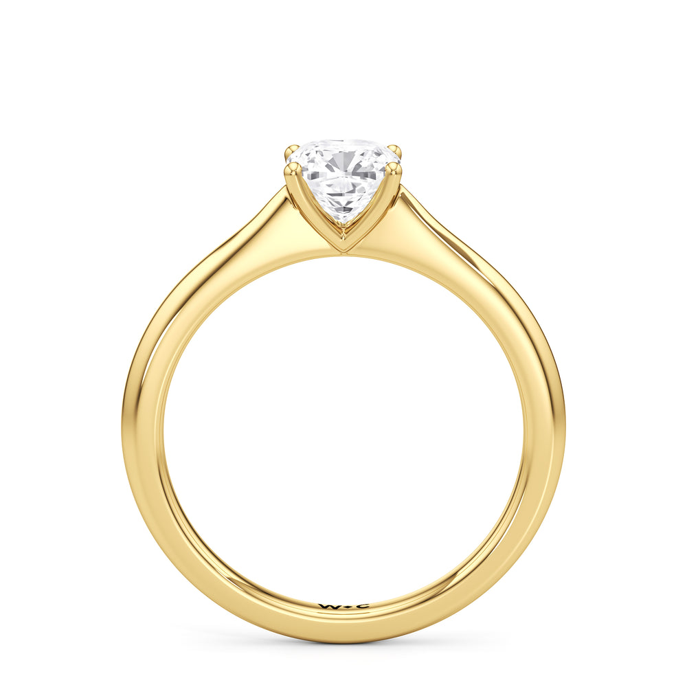 The Rowan Engagement Ring with Cushion Cut Diamond in 14KT Yellow Gold view 2
