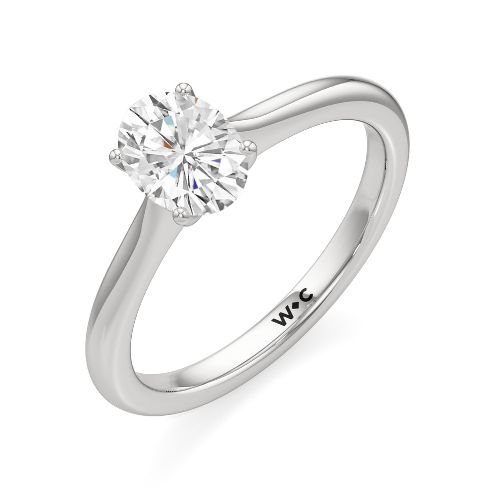 The Rowan Engagement Ring with Oval Cut Diamond in 14KT Platinum view 3
