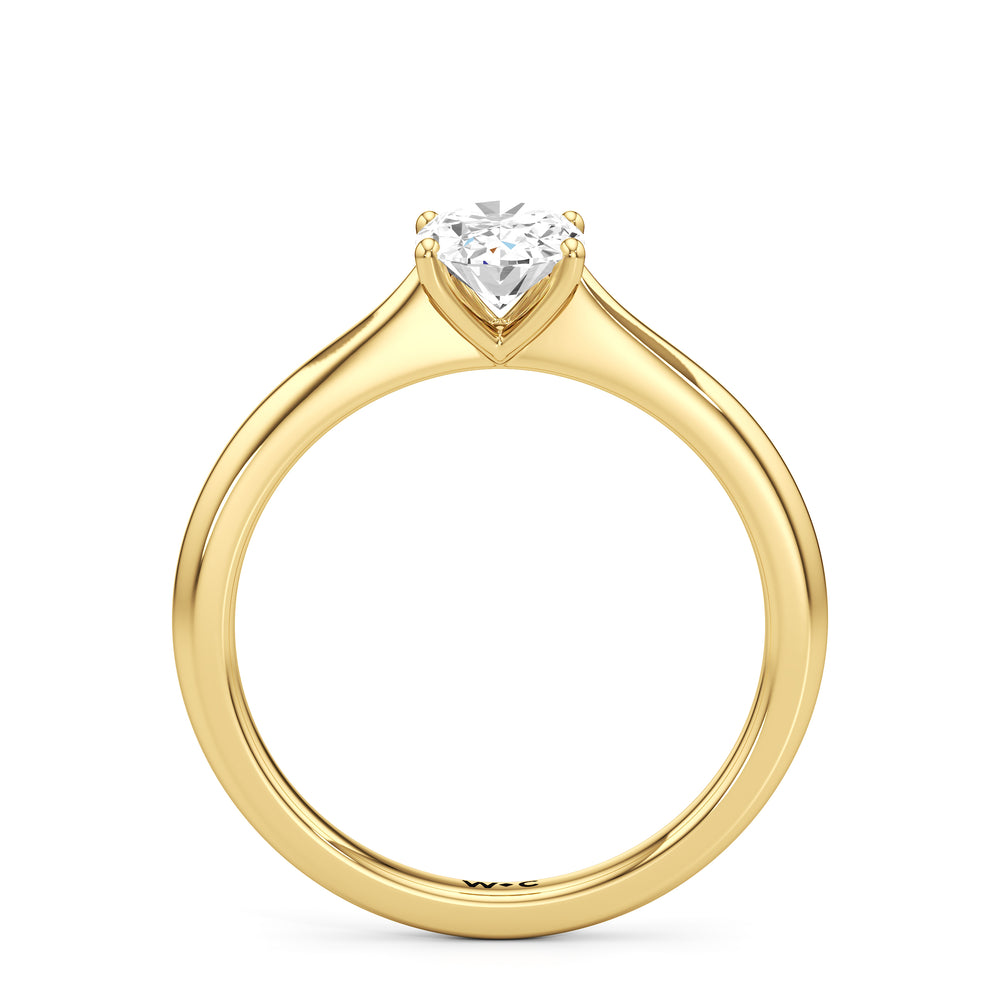 The Rowan Engagement Ring with Oval Cut Diamond in 14KT Yellow Gold view 2
