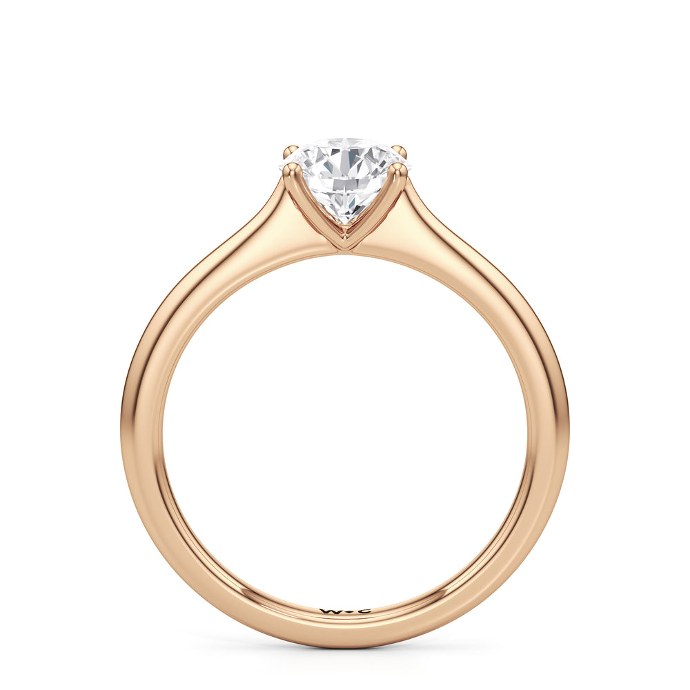 The Rowan Engagement Ring with Round Cut Diamond in 14KT Rose Gold view 2
