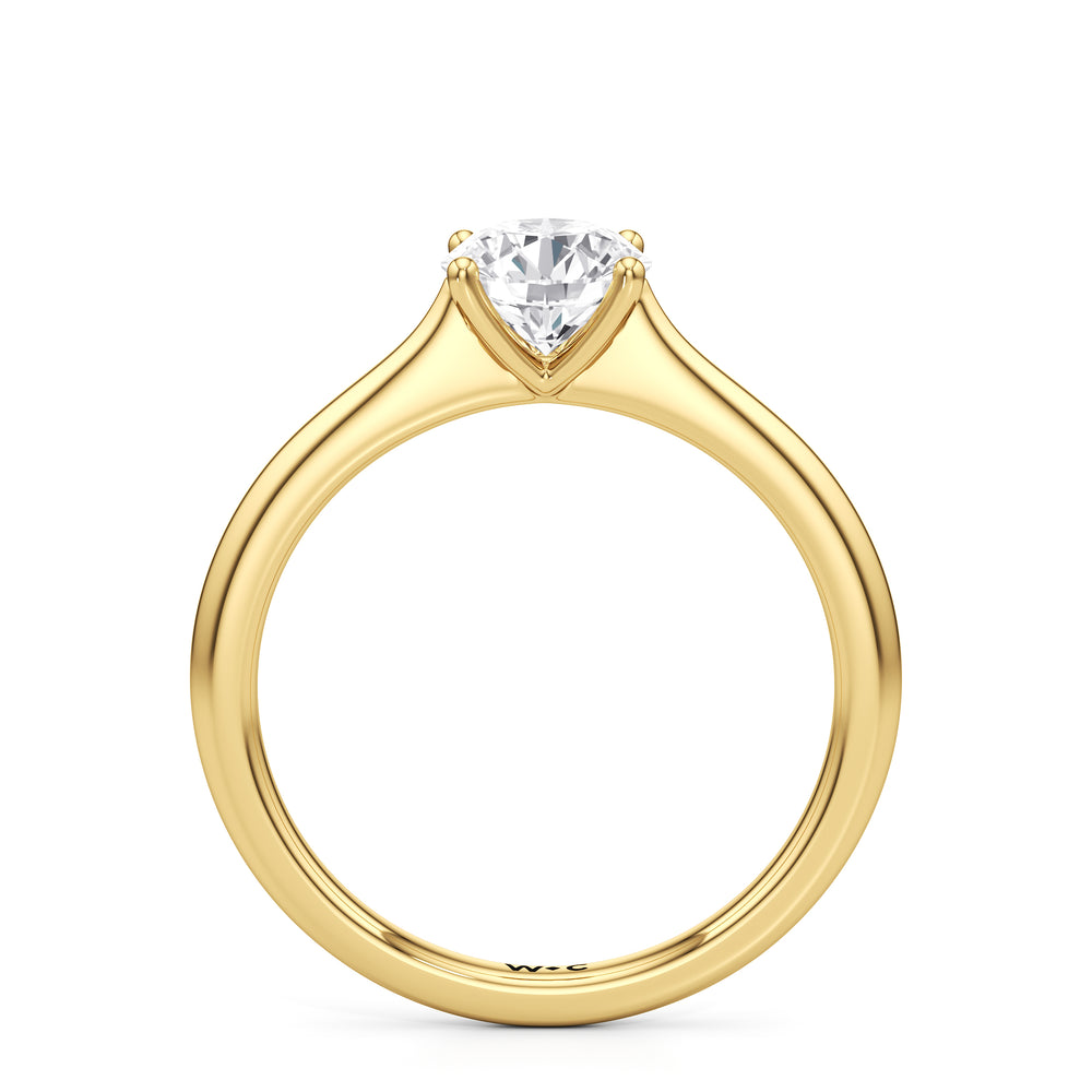 The Rowan Engagement Ring with Round Cut Diamond in 14KT Yellow Gold view 2
