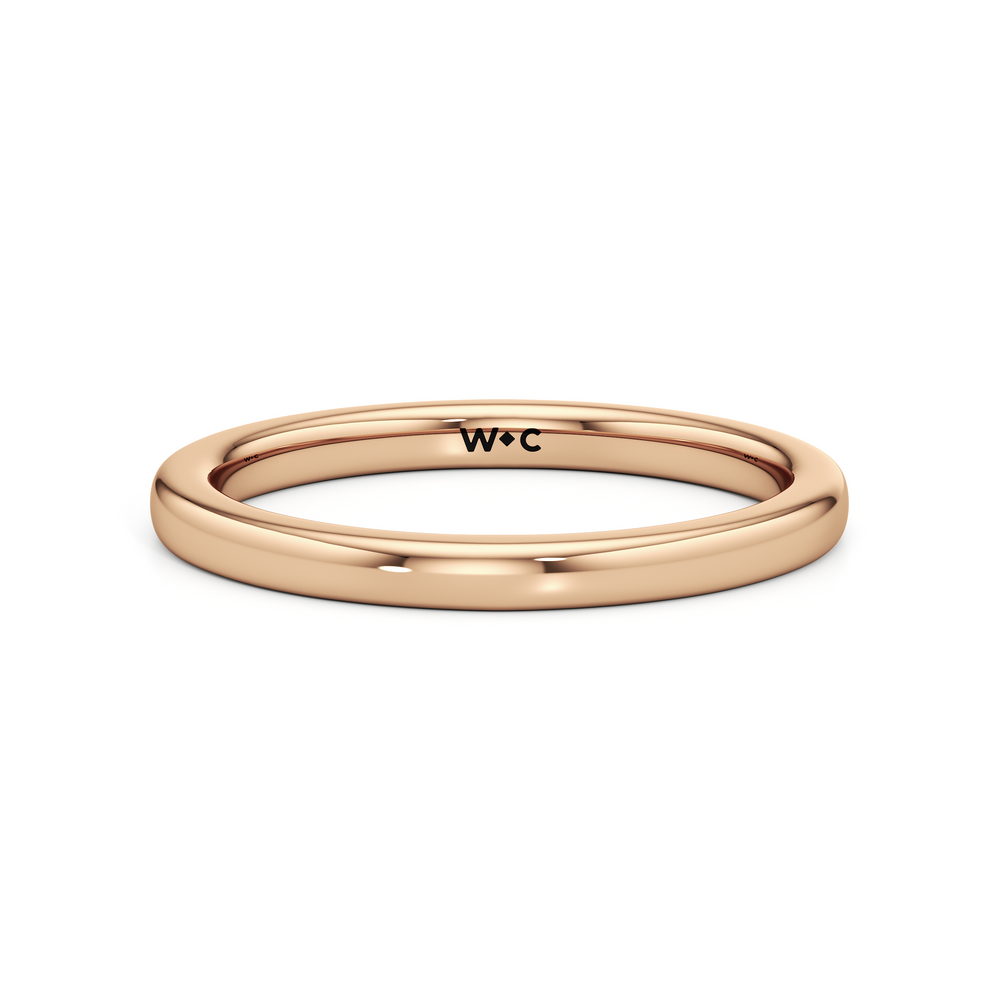 The Charlotte Wedding Band with 18KT Rose Gold Cut Diamond in 14KT Rose Gold view 1
