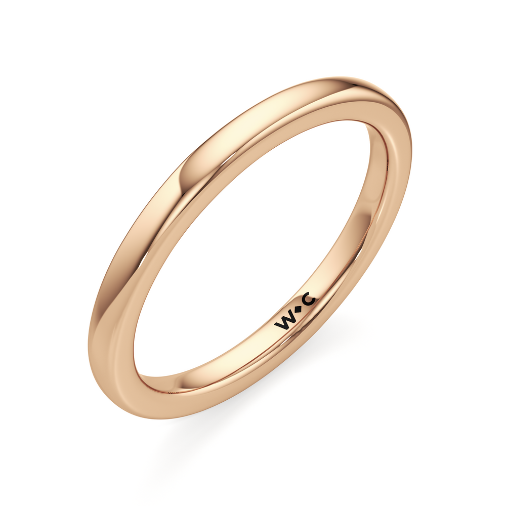 The Charlotte Wedding Band with 18KT Rose Gold Cut Diamond in 14KT Rose Gold view 3
