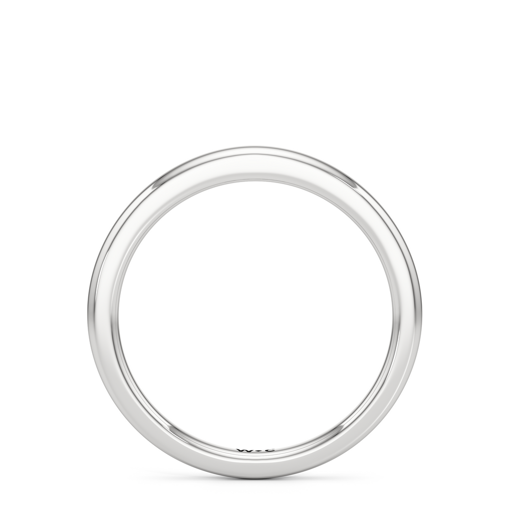 The Charlotte Wedding Band with Platinum Cut Diamond in 14KT Platinum view 2
