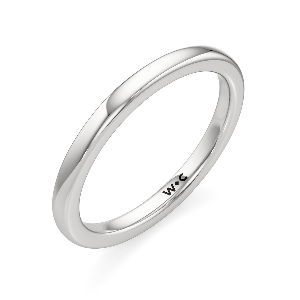 The Charlotte Wedding Band with Platinum Cut Diamond in 14KT Platinum view 3
