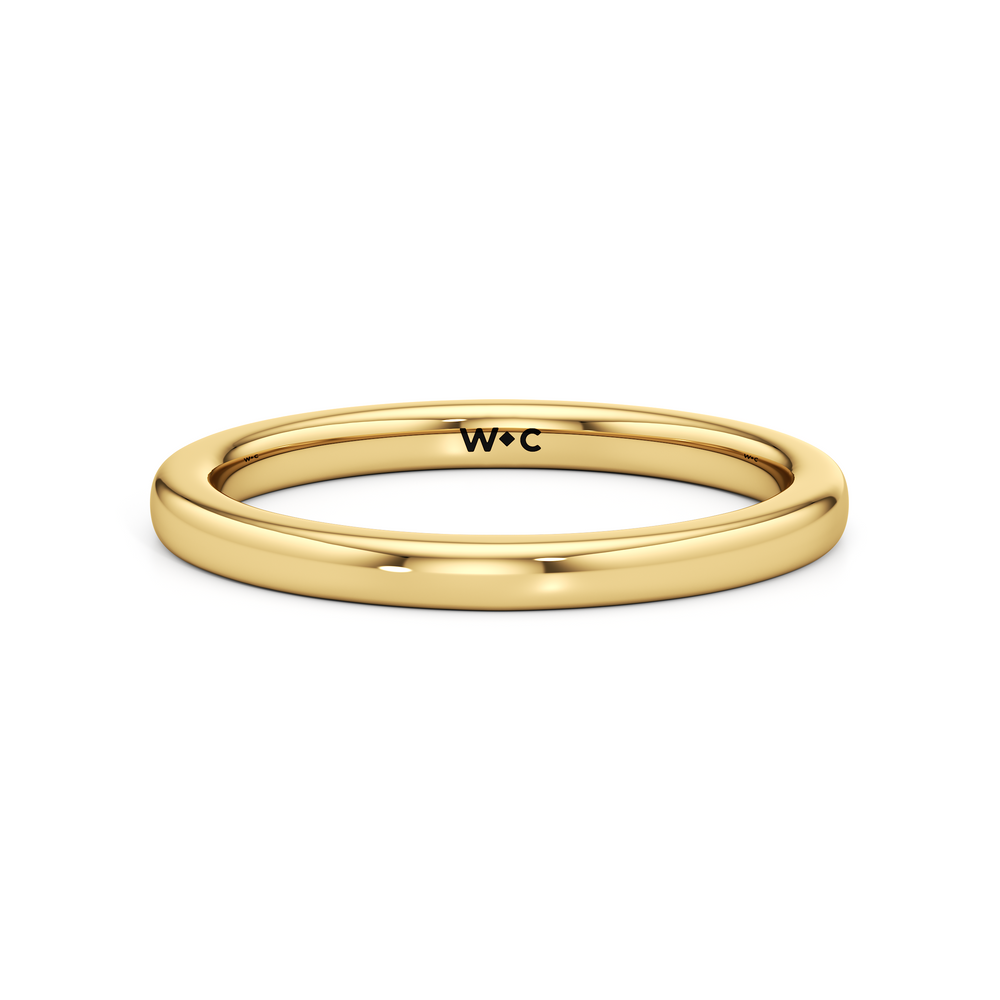 The Charlotte Wedding Band with 18KT Yellow Gold Cut Diamond in 14KT Yellow Gold view 1
