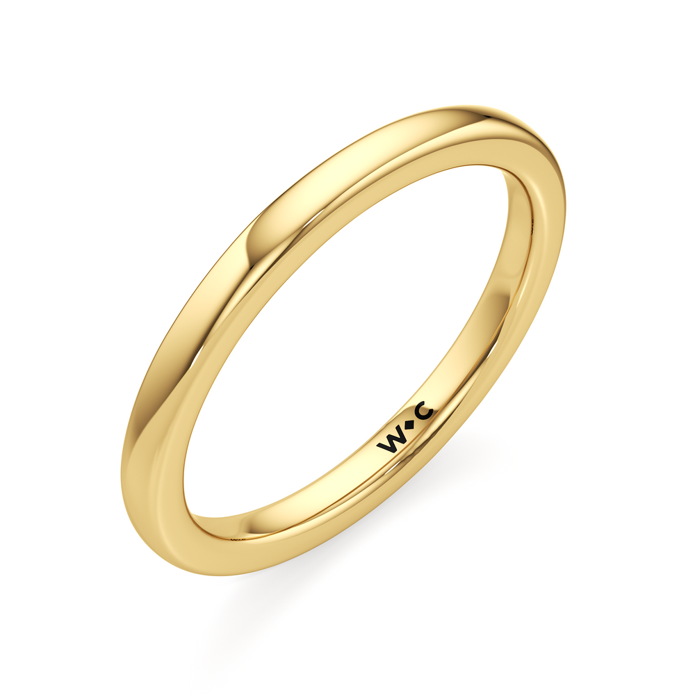 The Charlotte Wedding Band with 18KT Yellow Gold Cut Diamond in 14KT Yellow Gold view 3
