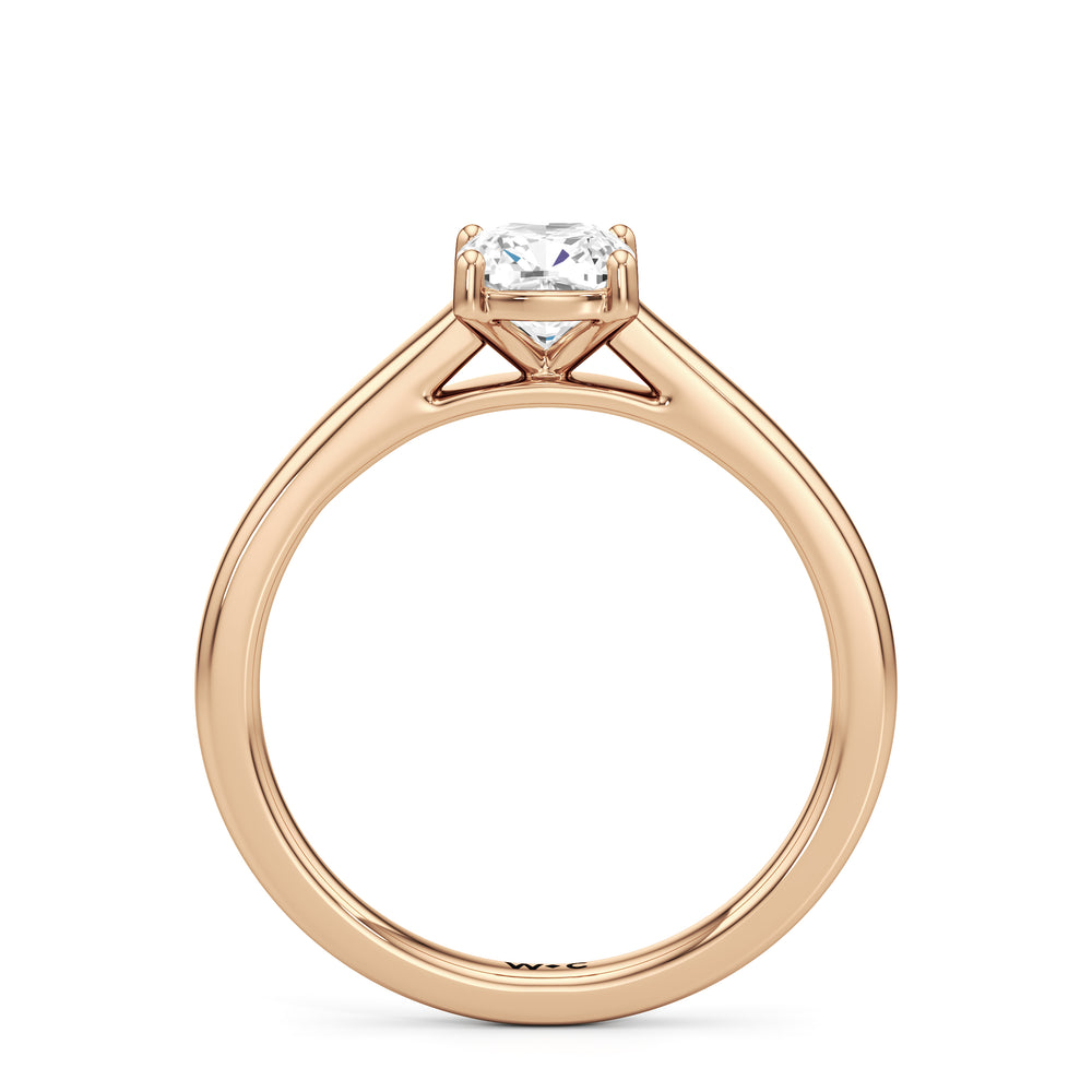 The Charlotte Engagement Ring with Cushion Cut Diamond in 14KT Rose Gold view 2
