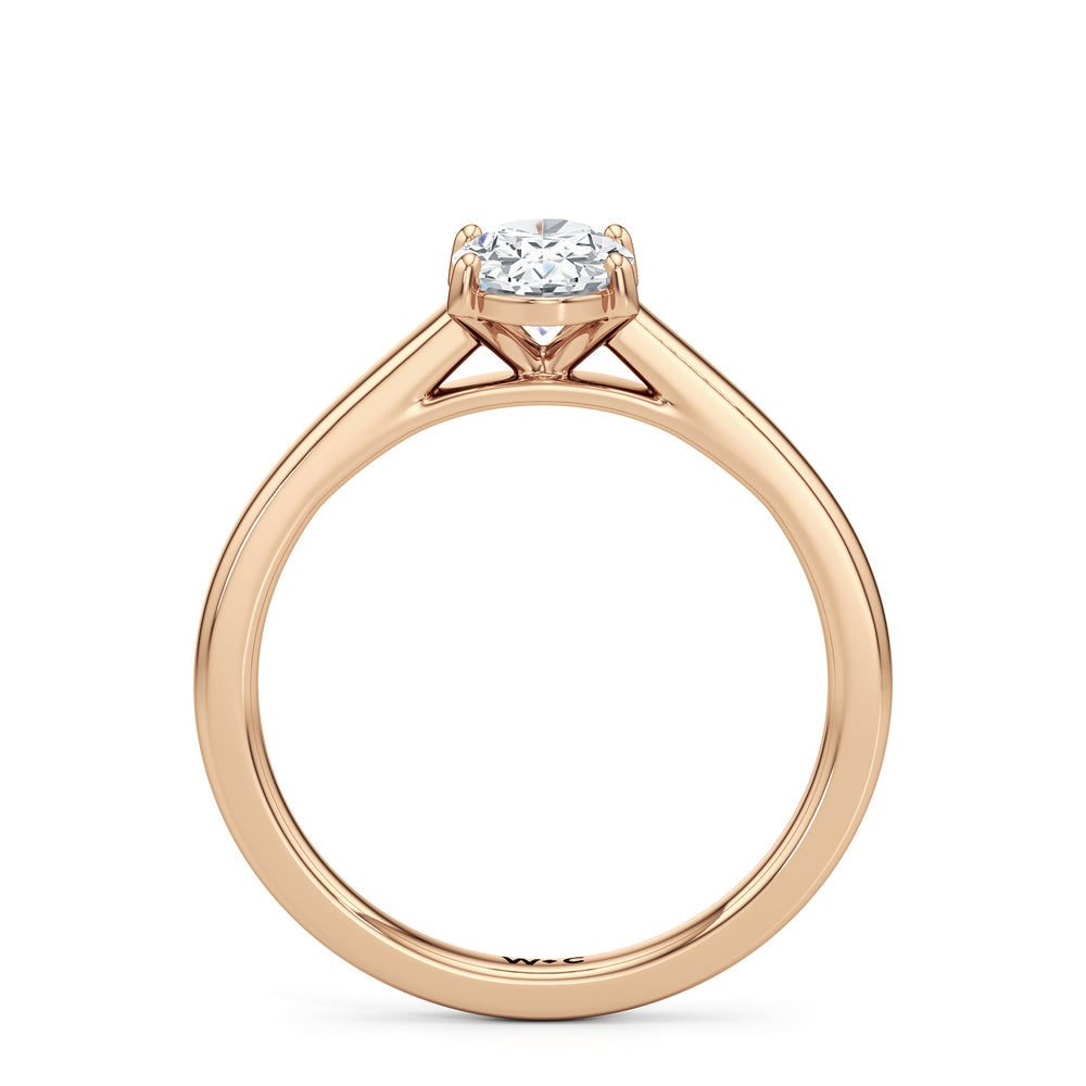 The Charlotte Engagement Ring with Oval Cut Diamond in 14KT Rose Gold view 2
