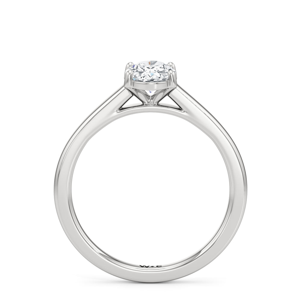 The Charlotte Engagement Ring with Oval Cut Diamond in 14KT Platinum view 2

