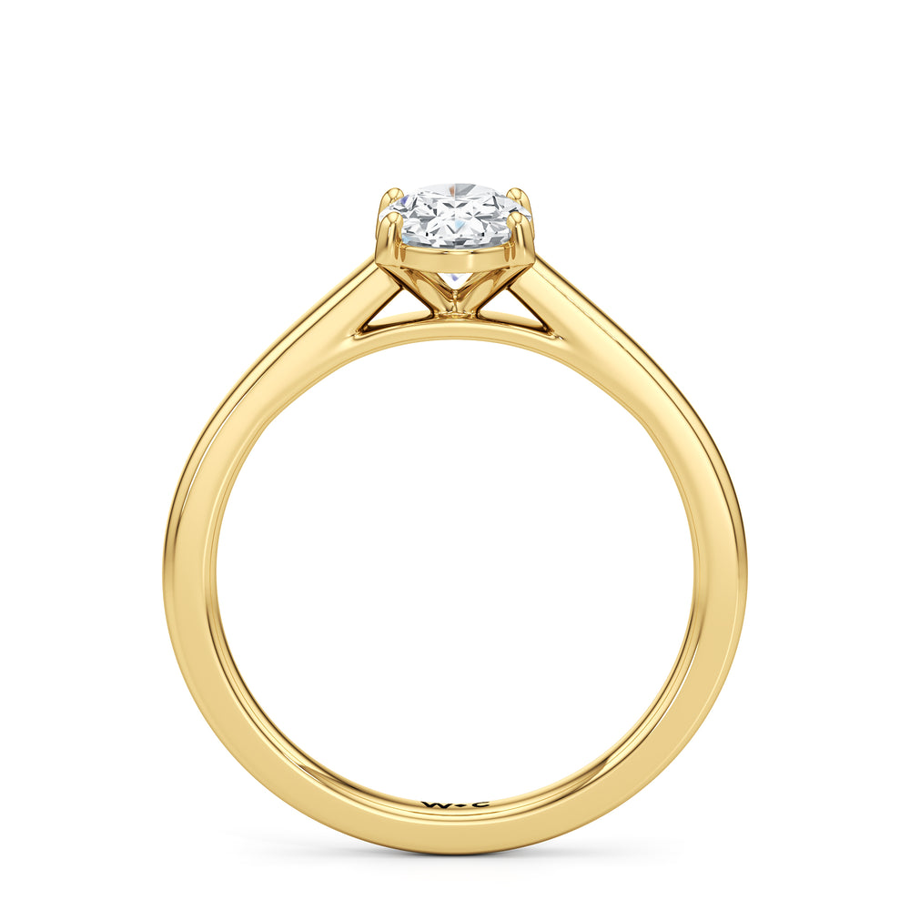 The Charlotte Engagement Ring with Oval Cut Diamond in 14KT Yellow Gold view 2
