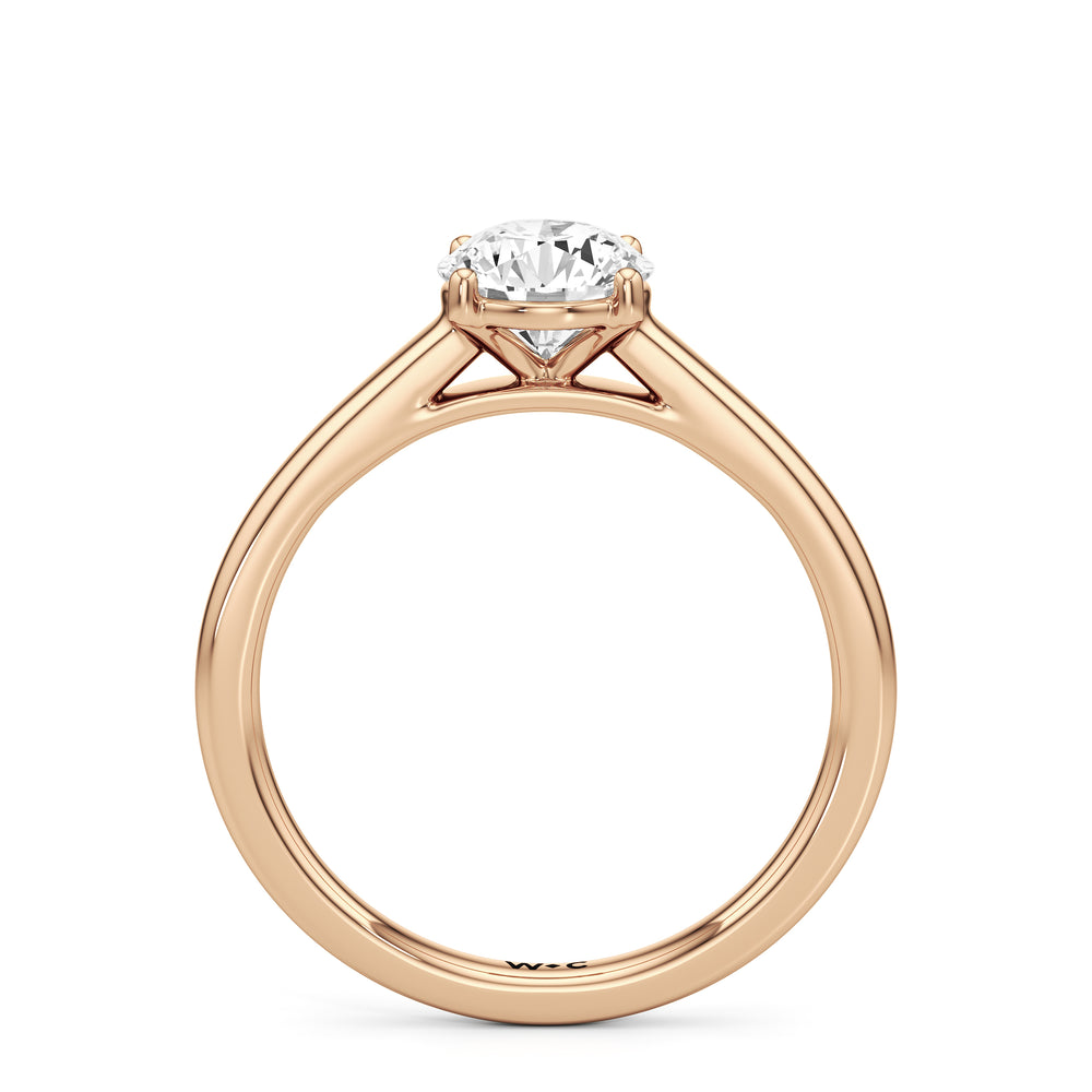 The Charlotte Engagement Ring with Round Cut Diamond in 14KT Rose Gold view 2
