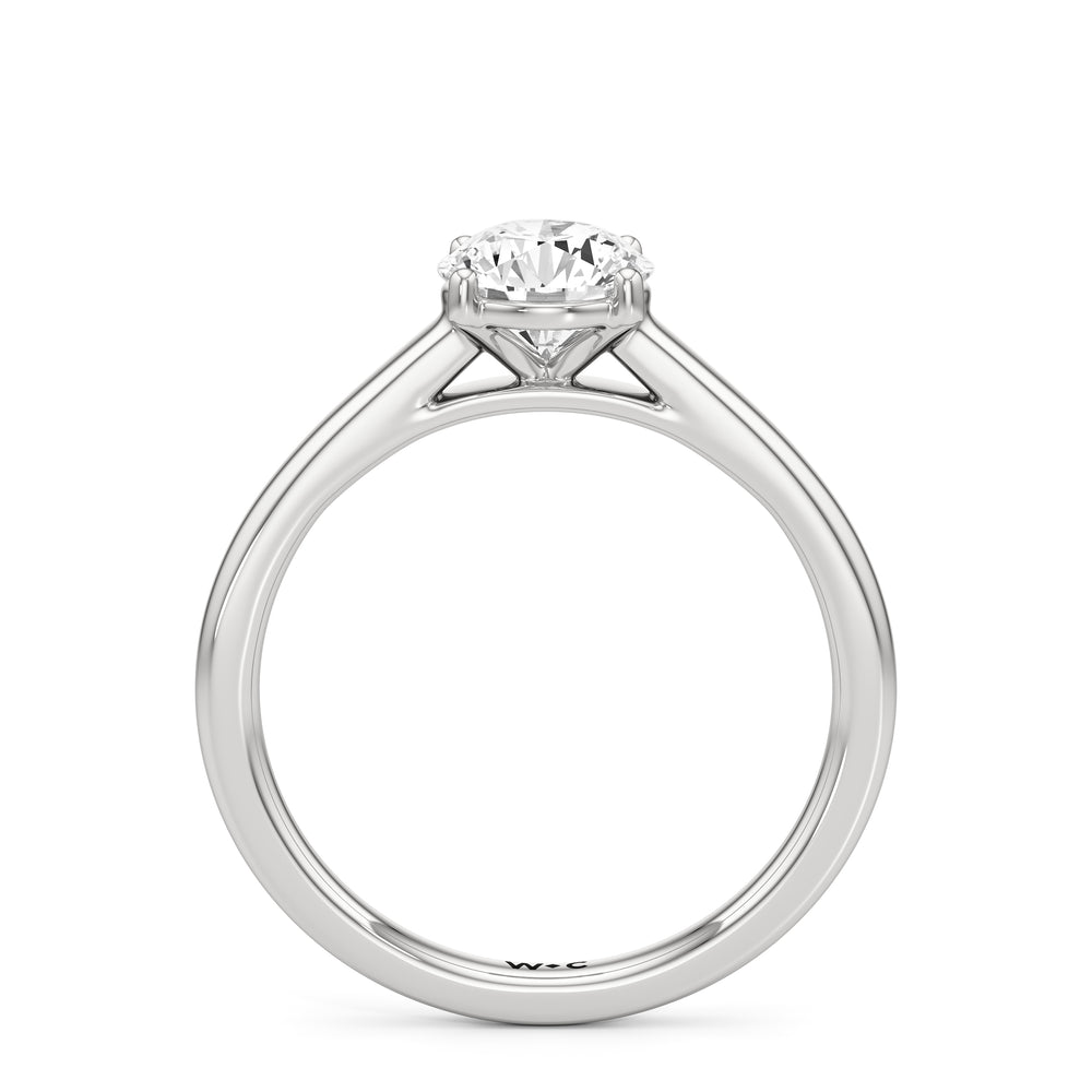The Charlotte Engagement Ring with Round Cut Diamond in 14KT Platinum view 2
