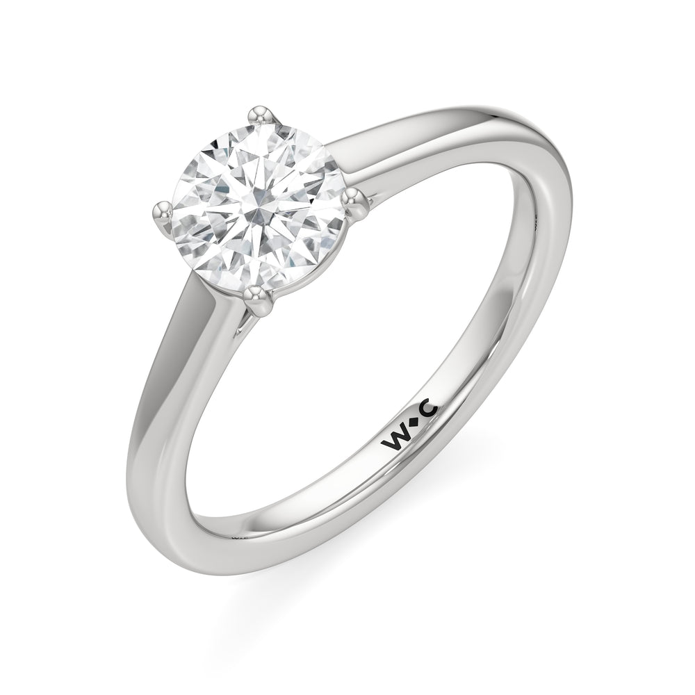 The Charlotte Engagement Ring with Round Cut Diamond in 14KT Platinum view 3
