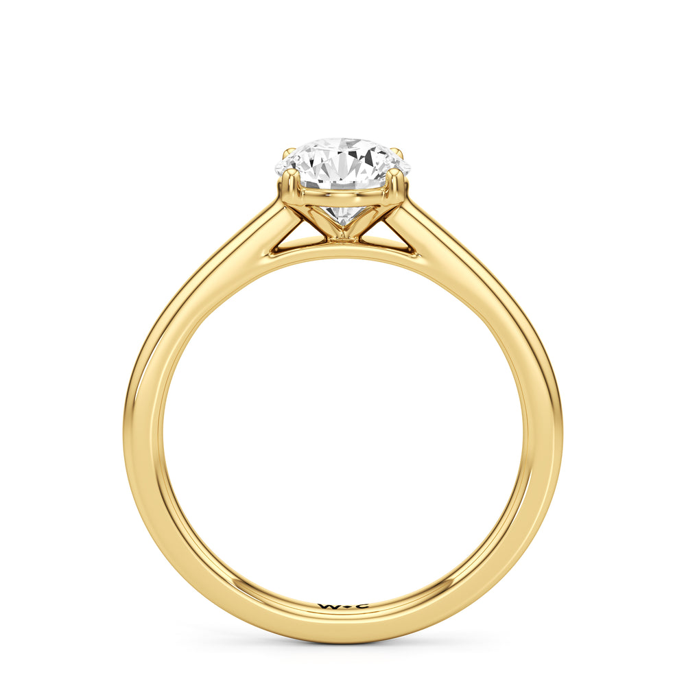 The Charlotte Engagement Ring with Round Cut Diamond in 14KT Yellow Gold view 2
