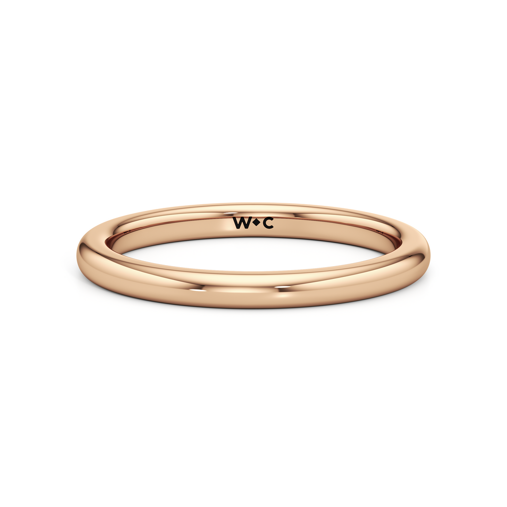 The Lisette Wedding Band with 18KT Rose Gold Cut Diamond in 14KT Rose Gold view 1
