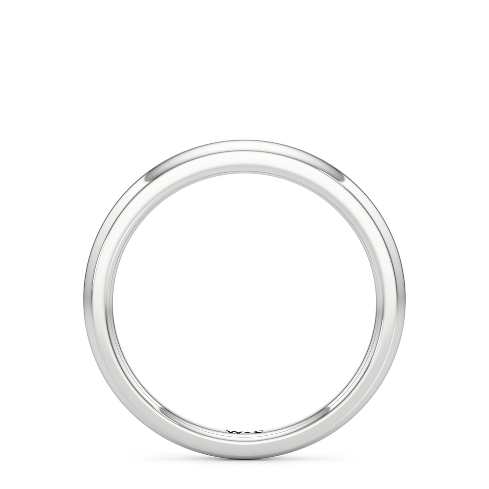 The Lisette Wedding Band with Platinum Cut Diamond in 14KT Platinum view 2
