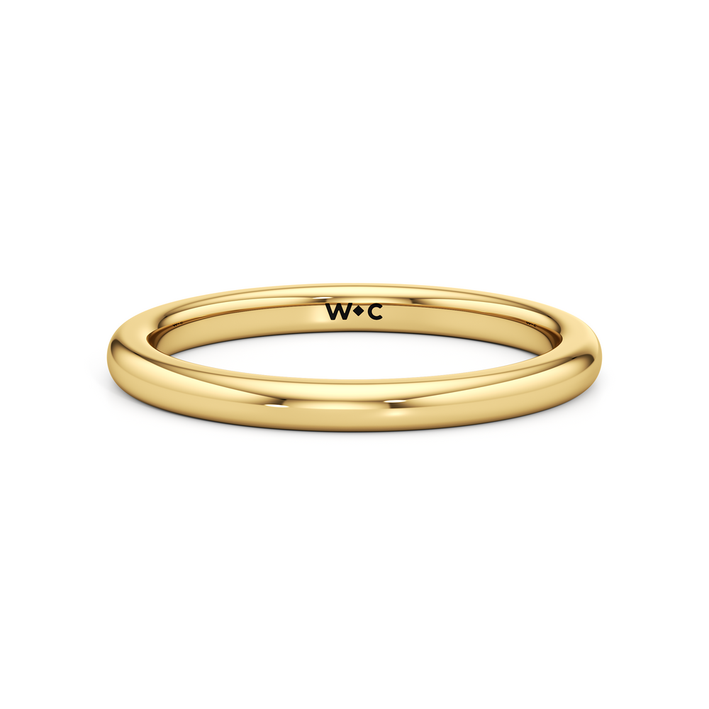 The Lisette Wedding Band with 18KT Yellow Gold Cut Diamond in 14KT Yellow Gold view 1
