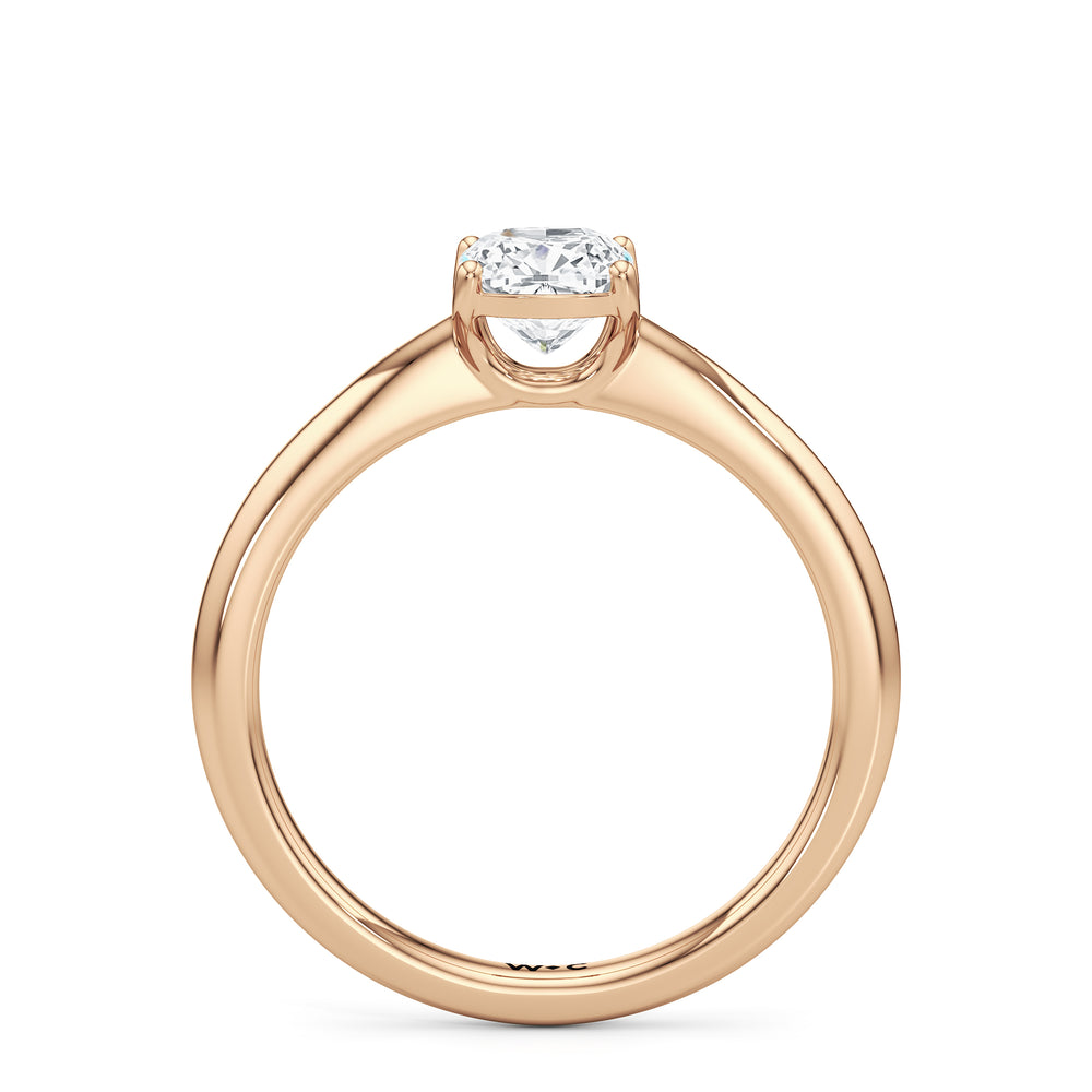 The Lisette Engagement Ring with Cushion Cut Diamond in 14KT Rose Gold view 2
