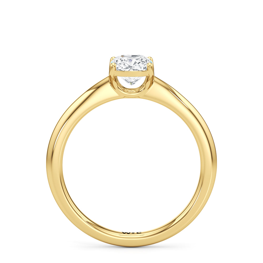 The Lisette Engagement Ring with Cushion Cut Diamond in 14KT Yellow Gold view 2
