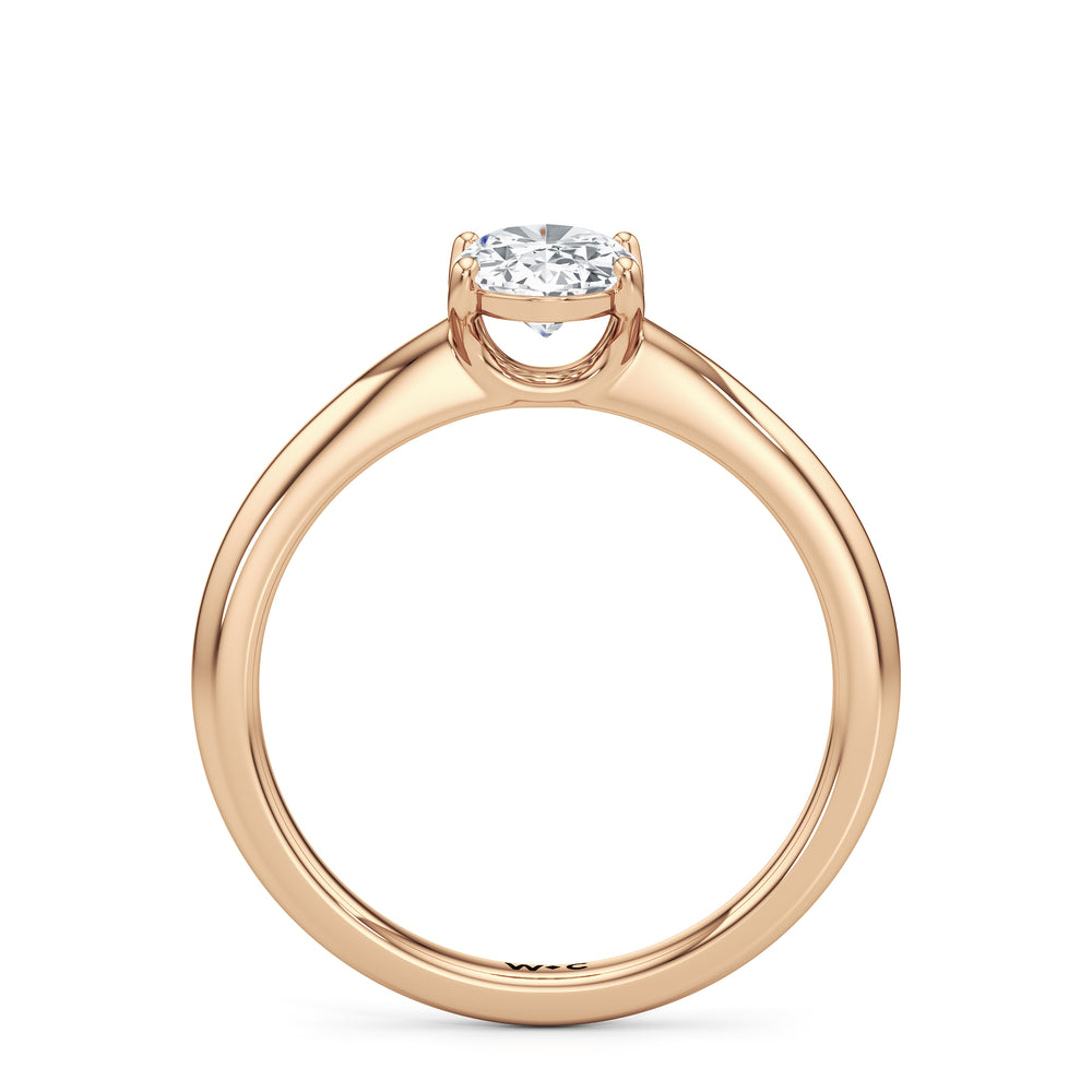 The Lisette Engagement Ring with Oval Cut Diamond in 14KT Rose Gold view 2
