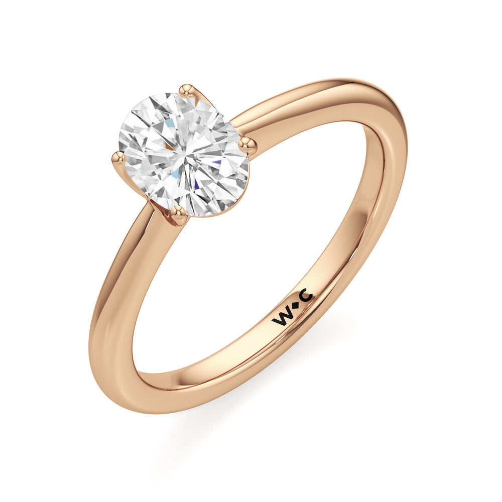 The Lisette Engagement Ring with Oval Cut Diamond in 14KT Rose Gold view 3
