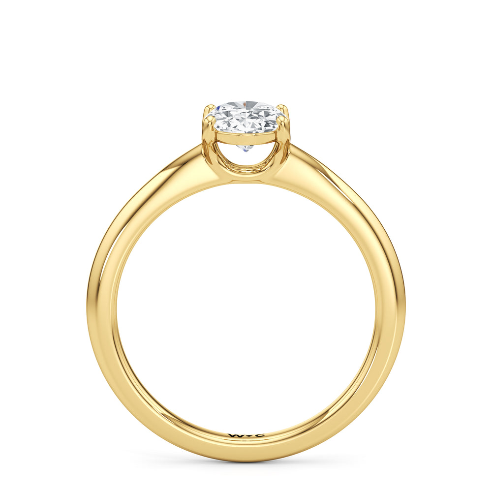 The Lisette Engagement Ring with Oval Cut Diamond in 14KT Yellow Gold view 2
