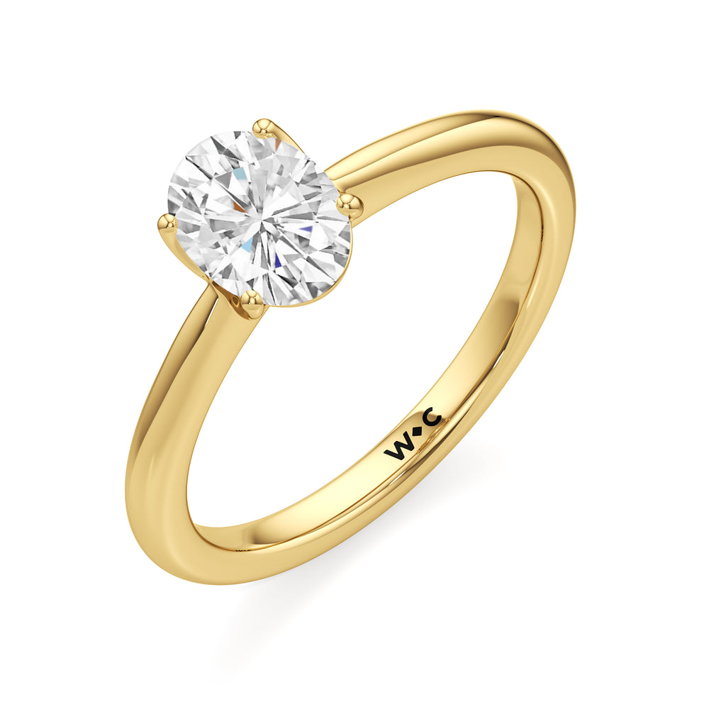 The Lisette Engagement Ring with Oval Cut Diamond in 14KT Yellow Gold view 3
