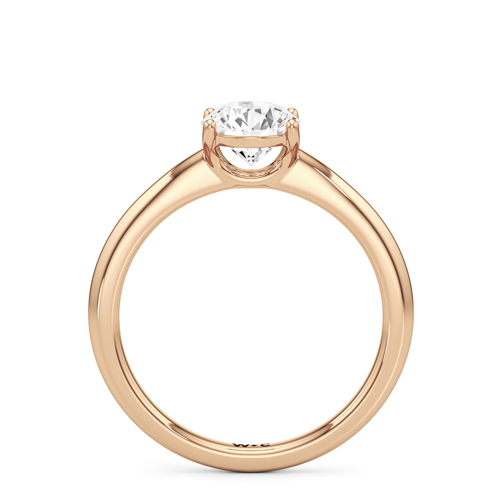 The Lisette Engagement Ring with Round Cut Diamond in 14KT Rose Gold view 2
