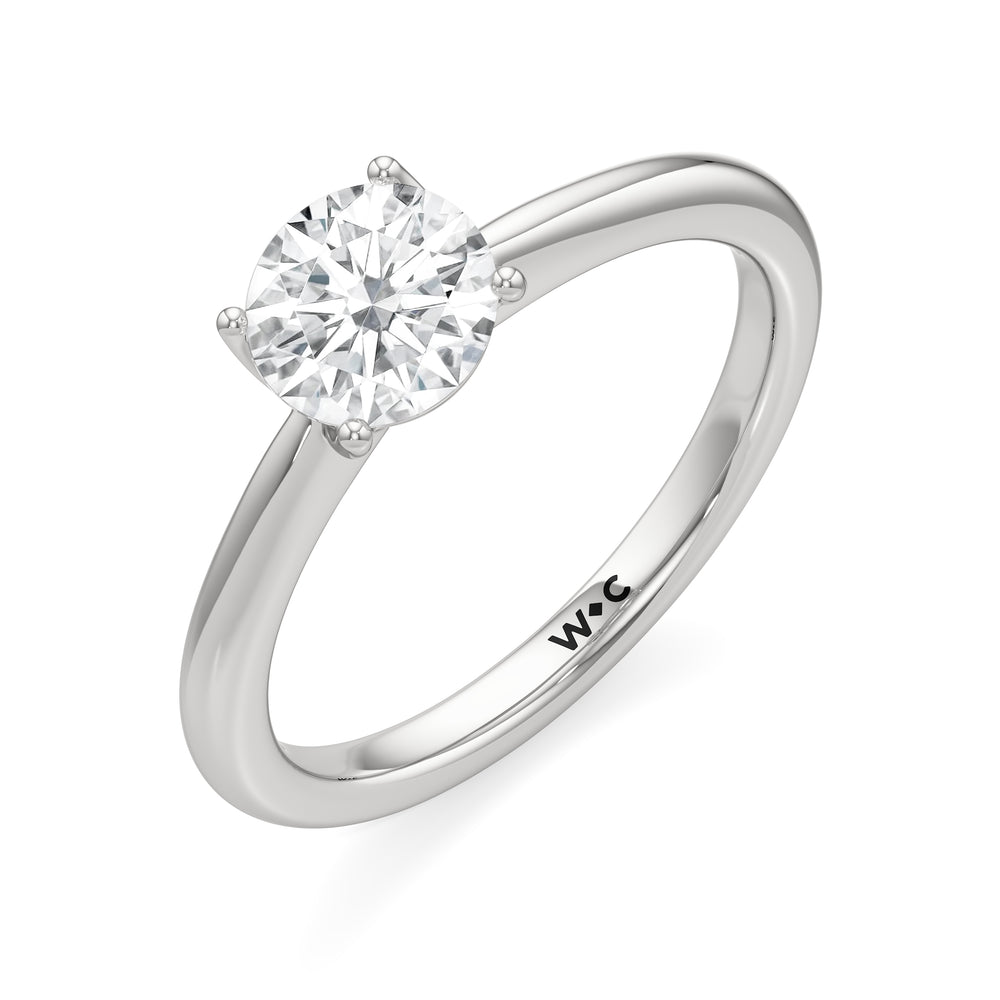 The Lisette Engagement Ring with Round Cut Diamond in 14KT Platinum view 3

