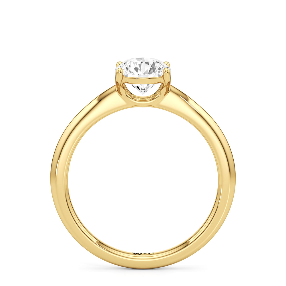 The Lisette Engagement Ring with Round Cut Diamond in 14KT Yellow Gold view 2
