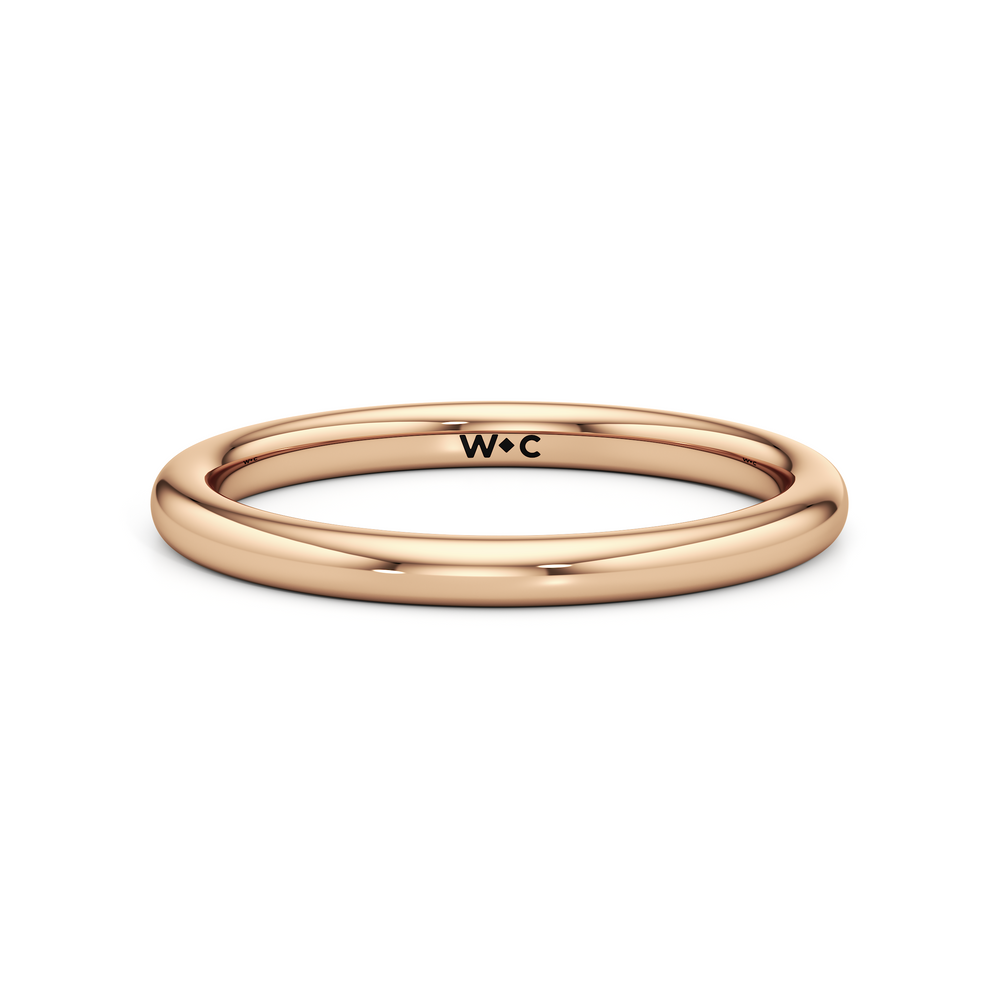 The Abigail Wedding Band with 18KT Rose Gold Cut Diamond in 14KT Rose Gold view 1
