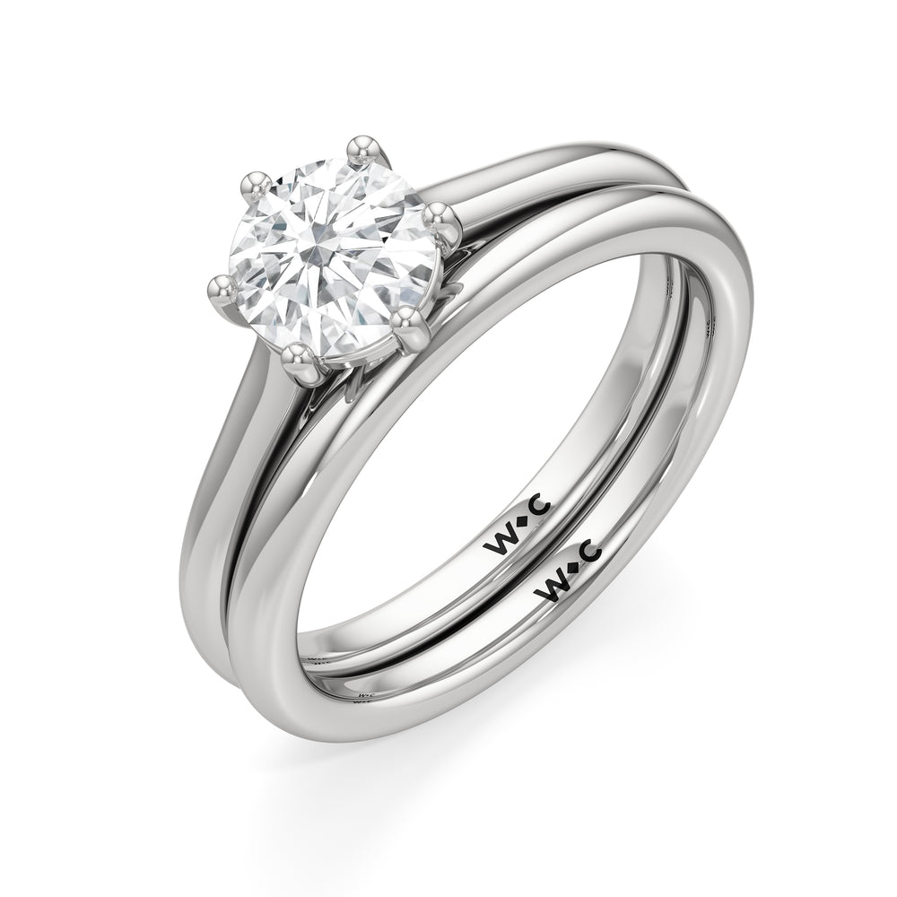 The Abigail Wedding Band with Platinum Cut Diamond in 14KT Platinum view 4
